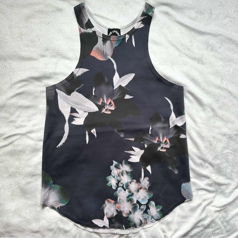 The Upside Floral Racerback Workout Tank Top Women 2 Activewear Exercise Stretch